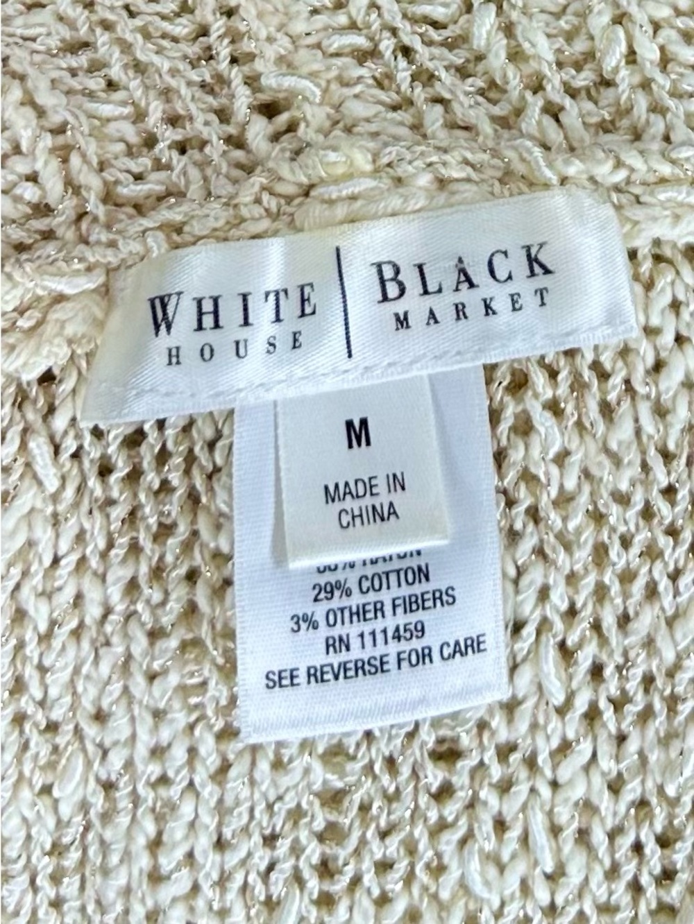 WHBM Cropped Open-Front Shawl Cardigan Size M - Picture 8 of 12